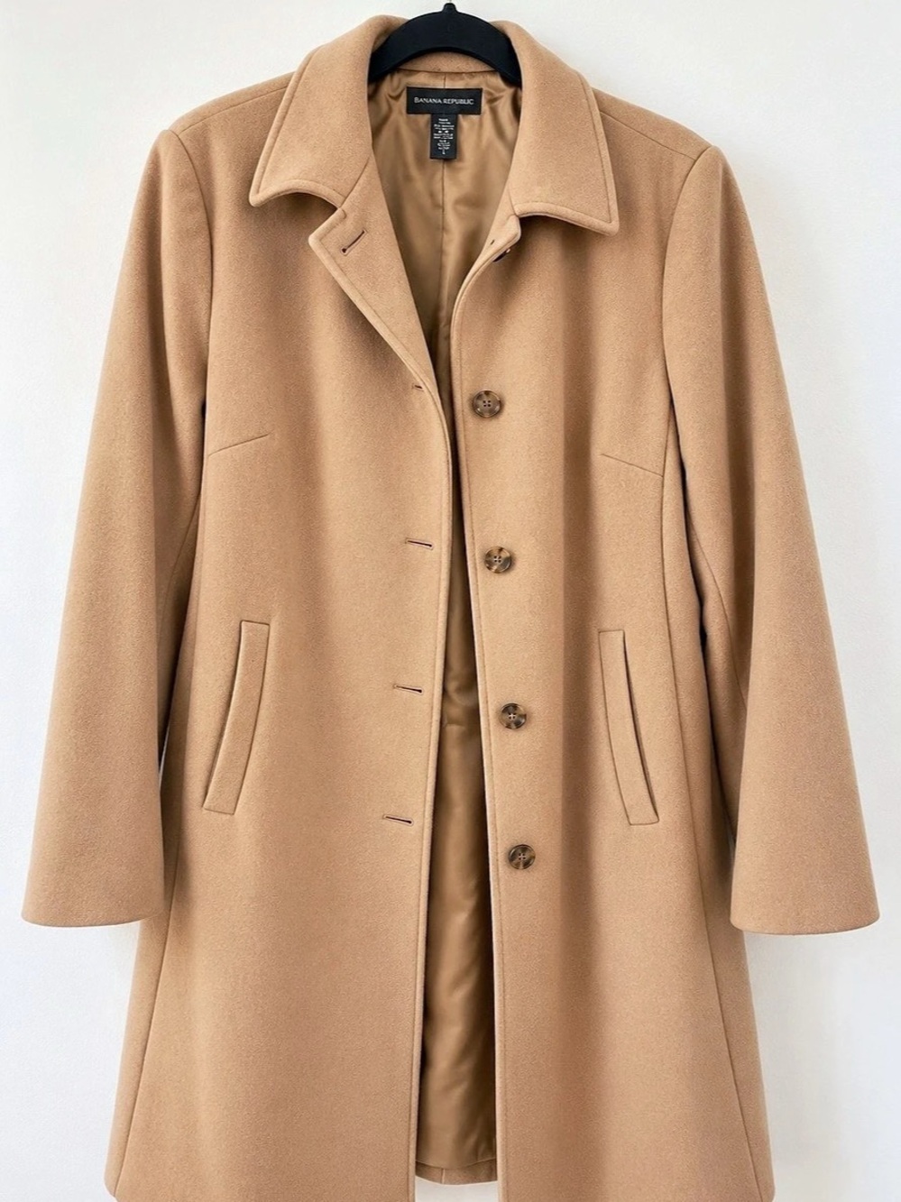 Banana Republic Camel Wool Blend Long Coat